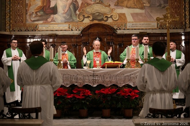 Biskup Radoš u godišnjoj vizitaciji Papinskog hrvatskog zavoda sv. Jeronima u Rimu